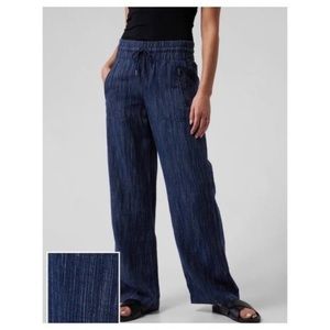 NWT athleta cabo textured linen wide leg pant